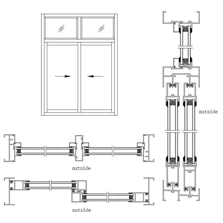 2 Tracks Aluminium Sliding Window 3